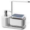 Kitchen Soap Dispenser Set with Tray and Sponge Holder, Dish