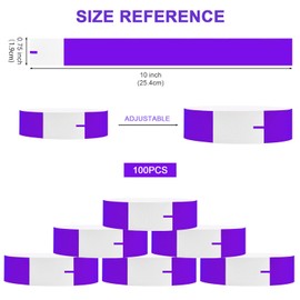 Vicloon Vicloon Event Armbänder, 100 Stück Festival Armbänder, Papierarmbänder Wasserdicht Armbänder 19 x 255mm Eintrittsbänder zur Kontrolle und Sicherheit bei Veranstaltungen und Events, für Partys(Lila)
