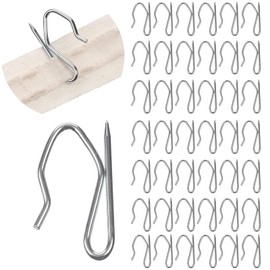 Heavy Duty Zinc Metal Drapery Pin Hooks Pack of 100 Curtain Pin Hooks for Pencil Pleat Curtains, Silver