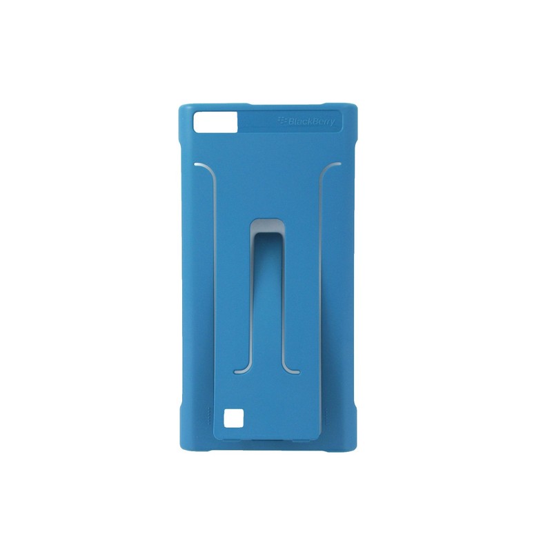 BlackBerry Leather Leap Flex Shell Storm Case - Blue