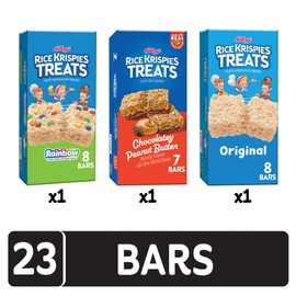 Rice Krispies Treats Crispy Marshmallow and Rice Squares, Lunch Snacks, Kids Snacks, Variety Pack (3 Boxes, 23 Bars)