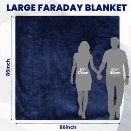 Preboun Large Faraday Blanket 86.6 x 86.6 Inch Large Emf Blanket Double Faced Flannel Blankets for Pregnant Babies Children Women Beds Couches, Two Sides Using
