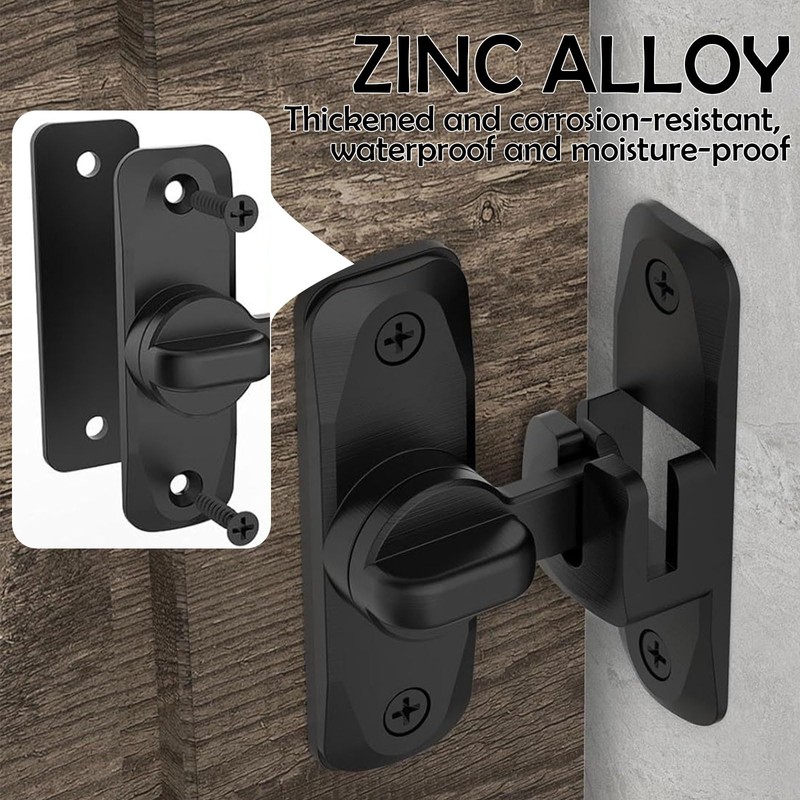 PASDUCHAS 2 PCS Thickened 90/180 Degree Sliding Barn Door Lock,