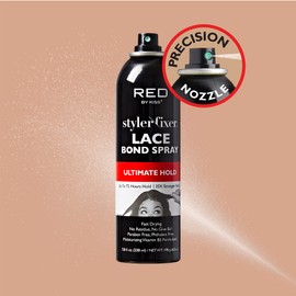Red by Kiss Lace Bond Hold Spray Styler Fixer – The Ultimate Adhesive Spray for Wigs, Active Use, Fast Drying, Up to 72Hours 20X Stronger Hold, Daily Wig Applications