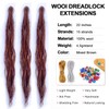 22 Inch Wool Double Ended Dreadlock Extensions,15 Strands DE Ends