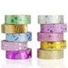 CGLRybO 10 Rolls Glitter Washi Tape Set, Colour Masking Tape,