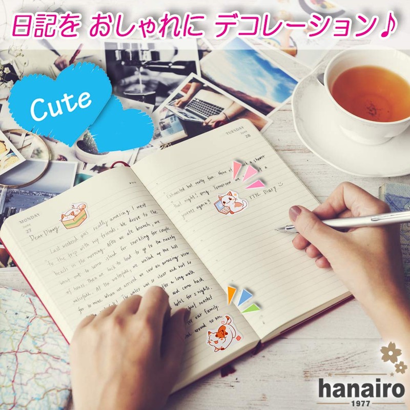 hanairo Flake Seals, Large Quantity 100 Piece Set, Notebook, Diary,