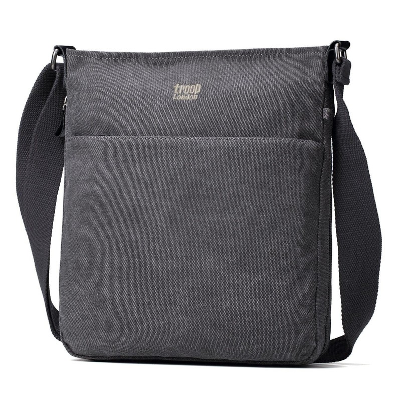 Troop London TRP0236 Classic Canvas Across Body Bag Ash Grey
