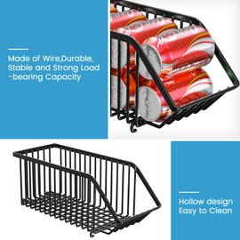 Boeetech Soda Can Organizer of 4 Pack,Stackable Can Organizer For Pantry, Soda Storage, Soup Soda Can Dispenser, Can Storage Rack for Pet Food Cans