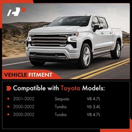 A-Premium Set of 6, Upper Ball Joint, Lower Ball Joint, 0uter Tie Rod End Compatible with Toyota Sequoia 2001-2002, Tundra 2000-2002