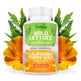 Parker Naturals Parker Naturals Wild Lettuce Extract & California Poppy Seed Supplement, 2 Way Premium Strength Herbal Supplement for Healthy Sleep & Relief Support, 120 Capsules