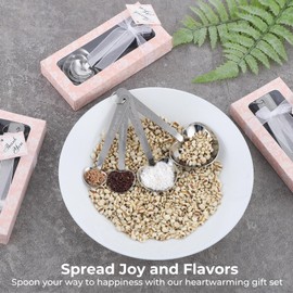 Lnrueg 30 Sets Heart Shaped Measuring Spoons,Stainless Steel Measuring Spoons 4pcs/Set For Bridal Shower Favors Wedding Favors Baby Shower Birthday Party Gift For Guests