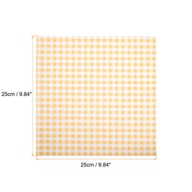 HARFINGTON 200pcs Square Checkered Wax Paper Sheets 9.84" x 9.84" Oil-absorbing Dry Food Wrapping Paper for Sandwich Baking Paper Liners Picnic Basket Bread Hamburger Wrap Kitchen, Yellow