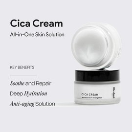 Meebak CICA & Vitamin C Serum | Cica Cream Moisturizer | Cica Redness Soution Cream | Cica Toner | Cica Cleansing Water Pads | Korean Skincare Set Daily Comfort