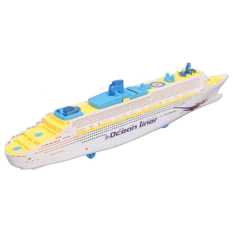 Kids Cruise Ship Model Sound Effects LED Light Universal Rotation