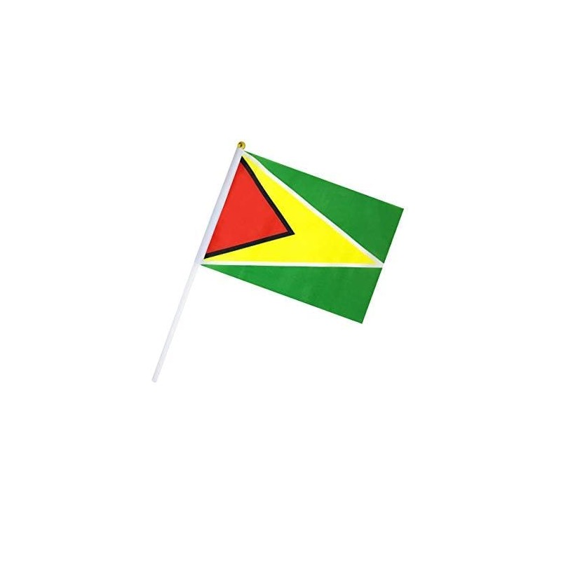 10 Pack Guyana Guyanese Flags on Stick 5x8 Inch,Patriotic Decorations,Classroom