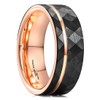 King Will Hammer 8MM Men's Tungsten Ring Black Faceted Finish