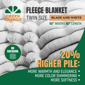 GO Premium Ultra Soft Twin Blanket for Couch - Black and White Fleece Blanket for Living Room, Bedroom, Home Decor - Small Couch Blanket for Men, Women (60x80 Inches)