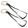 1 Pair Wooden Gymnastic Rings with Adjustable Buckle Straps 330lbs