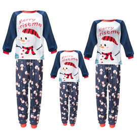 HYCLES Family Christmas Pajamas Matching Sets Christmas Pjs Family Set Pajamas Cartoon Snowman Santa Claus for Kids 3 Years