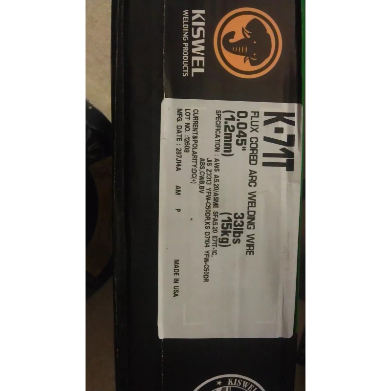 Kiswel New Kiswel K-71T Flux Cored Arc Welding Wire 0.045"