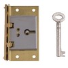 Large Brass Half Mortise Chest or Box Lid Lock w/Skeleton