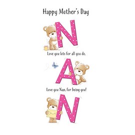 Cute Mother's Day Card Nan - 9 x 6 inches - Piccadilly Greetings