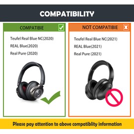 Real Blue HTINDUSTRY Replacement Ear Pads Cushion Compatible with Teufel Real Blue NC (2020)/Blue (2020)/Real Pure (2020) Stereo Headphones, Ear Pads with Breathable Fabric & Memory Foam