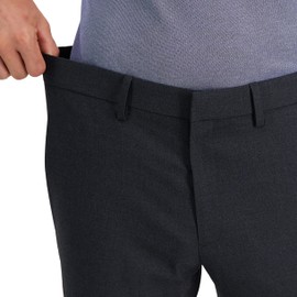 Kenneth Cole Reaction Men's Premium Solid Dress Pant, Dark Heather Grey, 31W x 30L