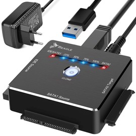 Reagle USB to SATA IDE Adapter - 16TB HDD/SSD Clone Station, SuperSpeed USB 3.2, Hot-Swapping, Compatible with 2.5" and 3.5" Hard Drives, Windows/Mac OS Support