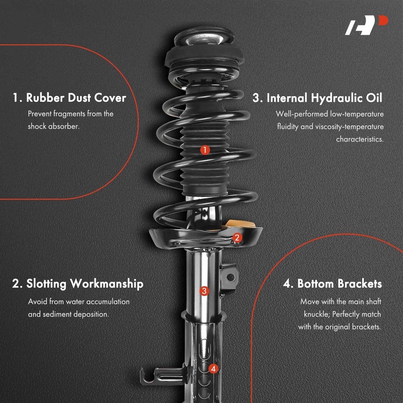 A-Premium Front Pair (2) Complete Strut & Coil Spring Assembly