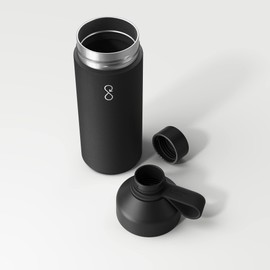 Ocean Bottle - Recycled Stainless Steel Drinks Reusable Water Bottle - Eco-Friendly & Reusable - Obsidian Black - 1L