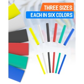 6 Colors 3 Sizes, 108PCS Eugiichr Long Heat Shrink Tubing Kit, 3:1 Ratio Adhesive Lined, Marine Grade Waterproof Insulation Wrap, Reliable Industrial DIY Heat-Shrink Tube Tape for Wire and Cable