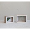 Creative Co-Op Marble and Wood Shadow Box, White and Natural