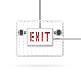 GARDTEC, SC900-W1 Universal Mount, Exit Sign Damage Stopper Cage, Protective Polyester Cover Coated Steel Wire Guard, Surface and Conduit Compatible [NOW INCLUDES IMPROVED MOUNTING HARDWARE]