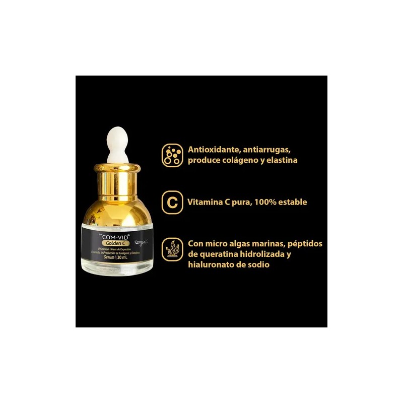 Com-vid Golden C Serum, Antioxidante, Produce Colágeno