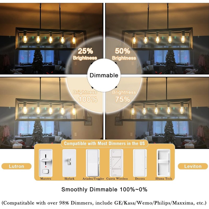 NOVELUX 3.2 Inch E26 LED Bulb 60 Watt Equivalent, 2700K