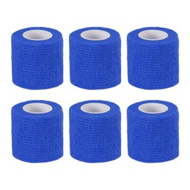 PATIKIL 1" x 177" Self Adhesive Bandage Wrap, 6 Pcs Elastic Self Breathable Self Adherent Wrap Tape for Stretch Athletic Sports Wrist Ankle Outdoor Tape, Blue