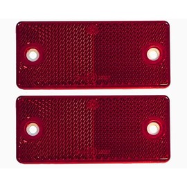 Grendle 2 pack Red Reflector for Cavaran E APPROVED Screw Mounted Caravan/Truck/Trailer/Boat/Fence posts Safety Rectangular Reflectors