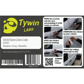 Tywin Labs 626D Shadow Gray Metallic Automotive Touch-Up Sticker OEM Paint Silverado