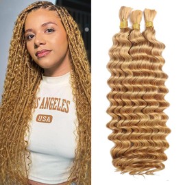 1LX #27 Deep Wave Human Braiding Hair Extensions 28 28 28 inch
