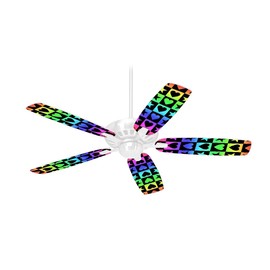Hearts And Stars Rainbow - Ceiling Fan Skin Kit fits most 42 inch fans (FAN and BLADES SOLD SEPARATELY)