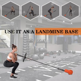KONGISS Landmine Attachment for Barbell, Turn Any Surface into a Barbell Landmine Exercise-Press, Row, Spin, Rotation, t bar Row and More, Fits 2'' Olympic Bars Orange
