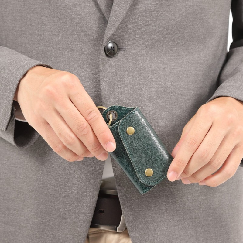 Smart Key Case for Men Genuine Leather Key Ring Key