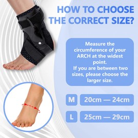 OYIWINMI Ankle Brace Left Bandage Ankle Bandage Breathable Ankle Support Adjustable Ankle Bandage with Velcro Fastening for Women Men Sports L (L)