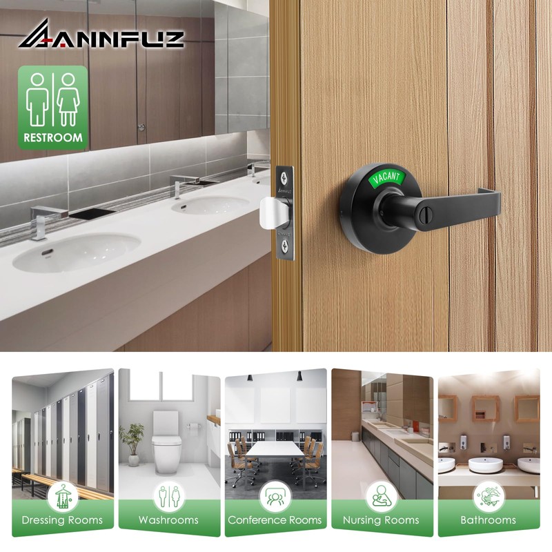 ANNFUZ Privacy Keyless Lever Lock with in-Used Or Vacant Indicator,Vacancy