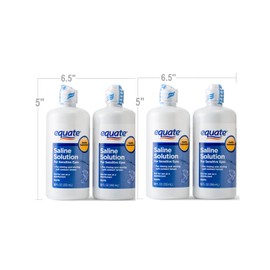 Equate Saline Solution for Sensitive Eyes, 12 FL Oz Bottles, ( 2 Twin Pack ) Total 4 Count, Complete and Proper Eye Care Solution