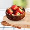 Folpus Coconut Bowl Set Multifunctional Portable Smoothie Bowl Handcrafted Coconut