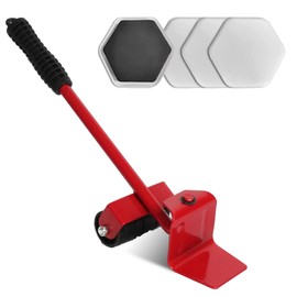 FISHTEC - Furniture Moving Kit - 1 Lever with Wheels + 4 Glides with Non-Slip Surface - Max. Load Capacity 150 kg - For All Floors - Easy to Use