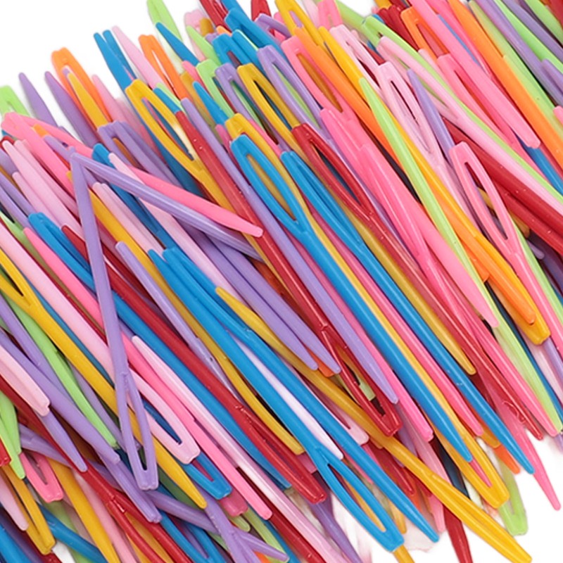 1000PCS Large Eye Plastic Sewing Needles Yarn Needles Weaving Needles